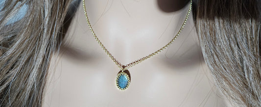 Vibrant Natural Labradorite Necklace with chain